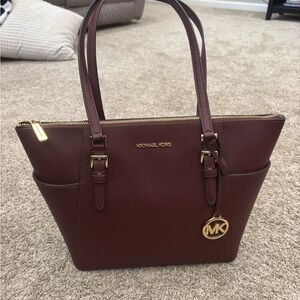 Michael Kors Burgundy Leather Tote